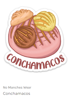 Concha sticker that reads "Conchamacos"